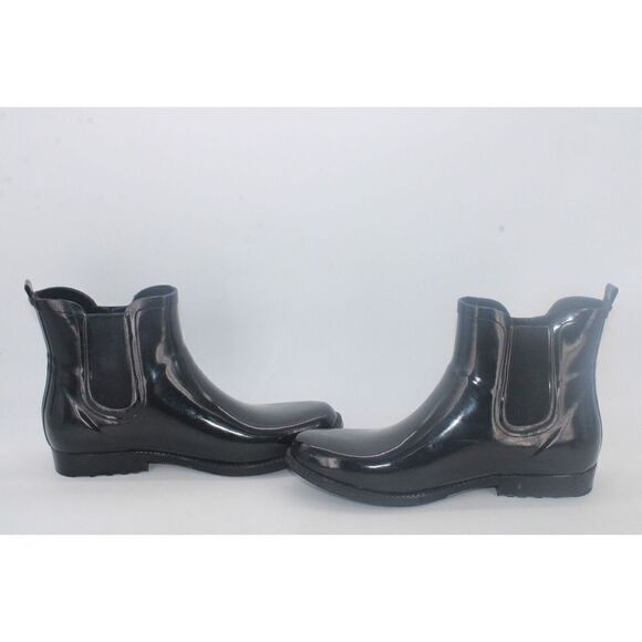 Michael Kors Women's Black Short Rubber Rain Boot Chelsea Ankle  Size 10 M - Picture 6 of 12